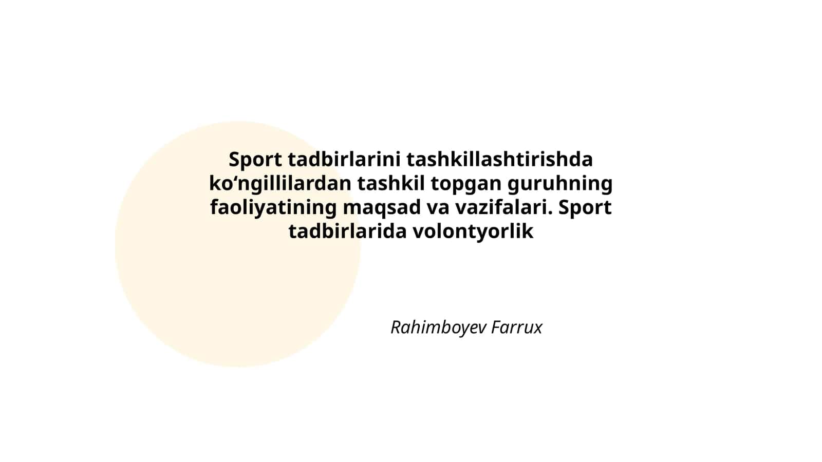 Sport tadbirlarini tashkillashtirishda ko‘ngillilardan tashkil topgan guruhning faoliyatining maqsad va vazifalari