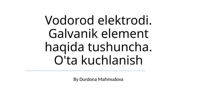 Vodorod Elektrodi