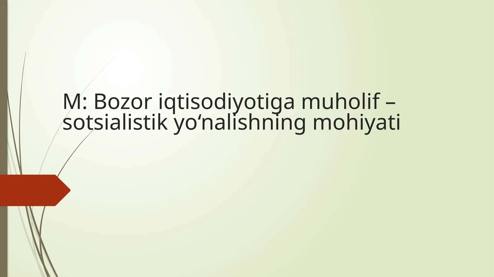 Bozor iqtisodiyotiga muholif – sotsialistik yo‘nalishning mohiyati