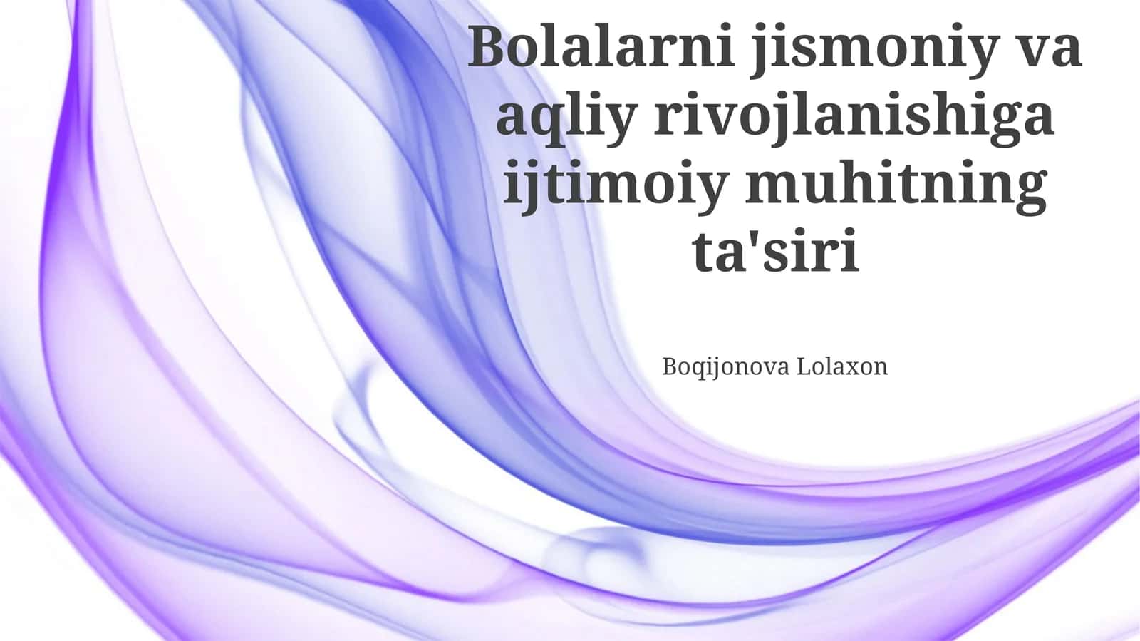Boqijonova Lolaxon