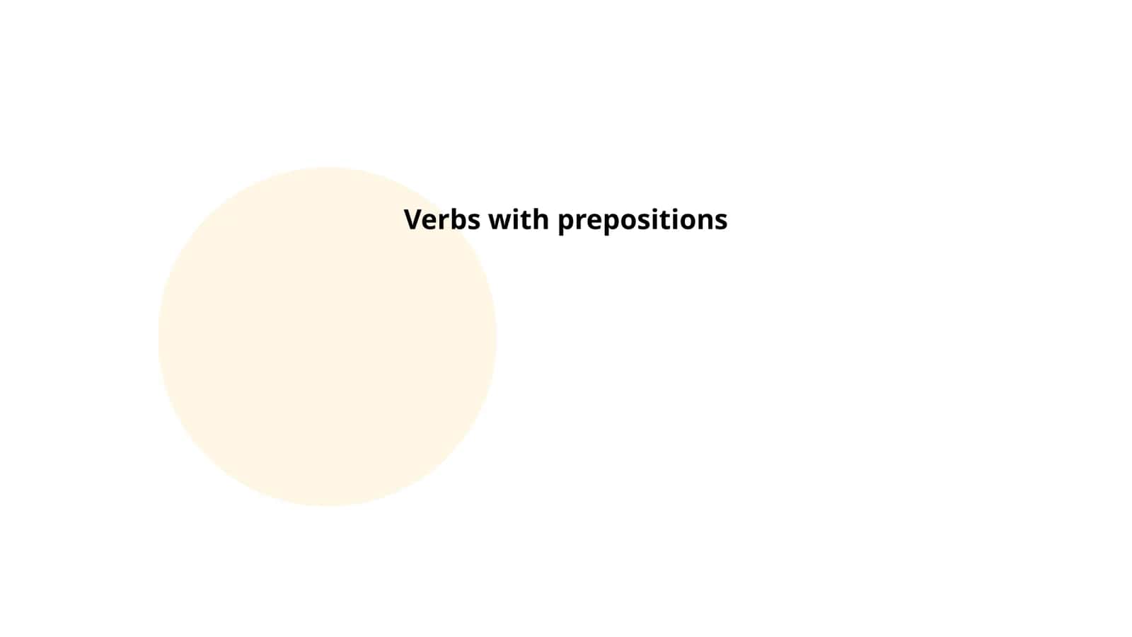 Verbs with Prepositions