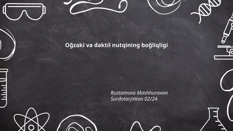 Og'zaki va daktil nutqining bo'g'liqligi