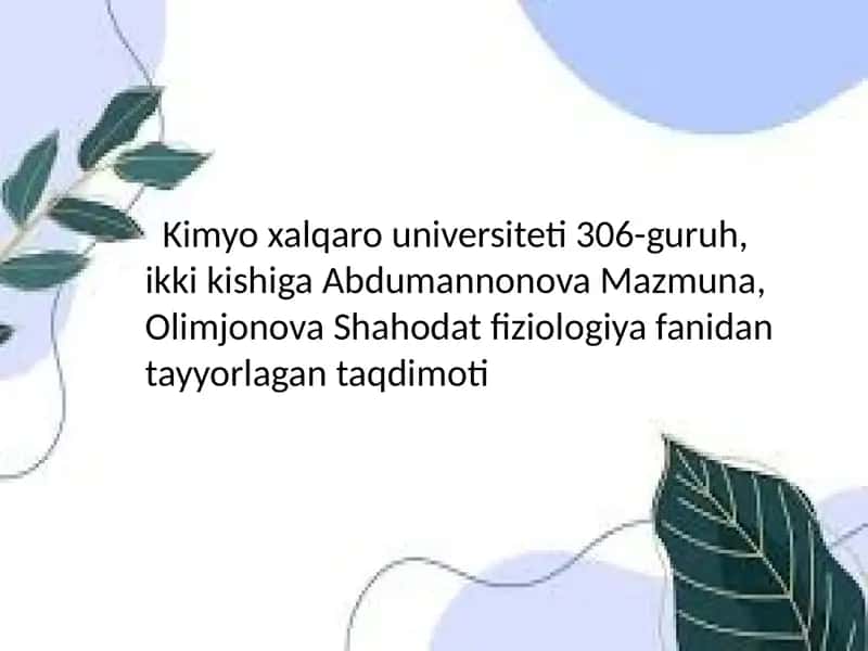 Qon fiziologiyasi