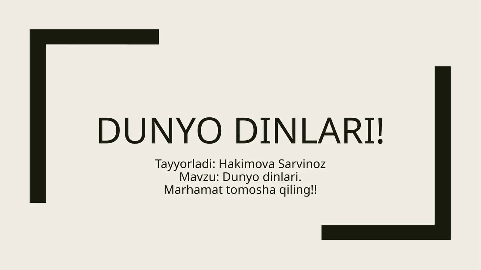 Dunyo DINLARI
