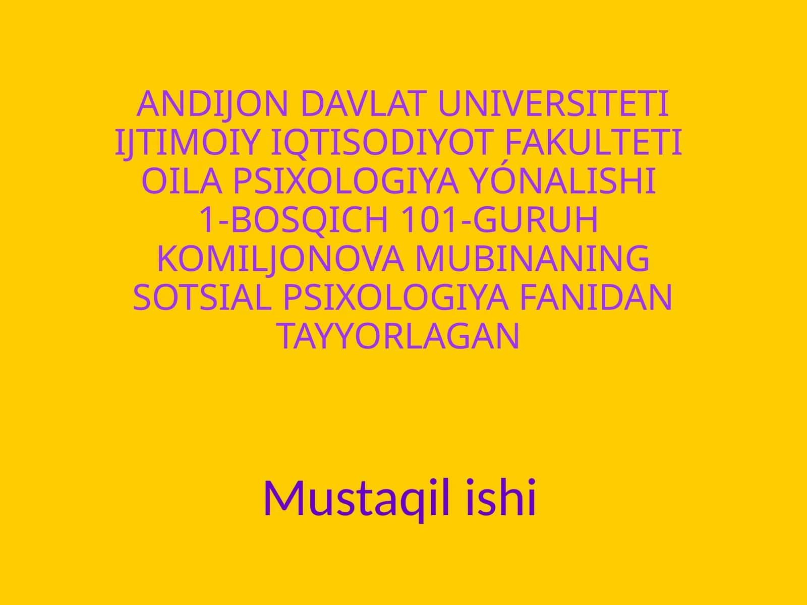 Mavzu: Gender psixologiyasi