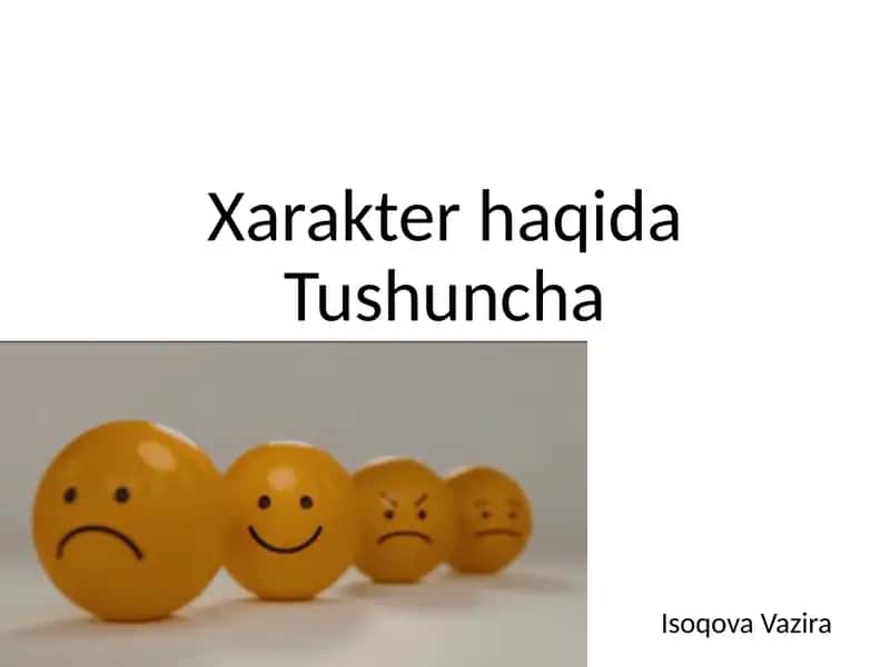 Xarakter haqida Tushuncha