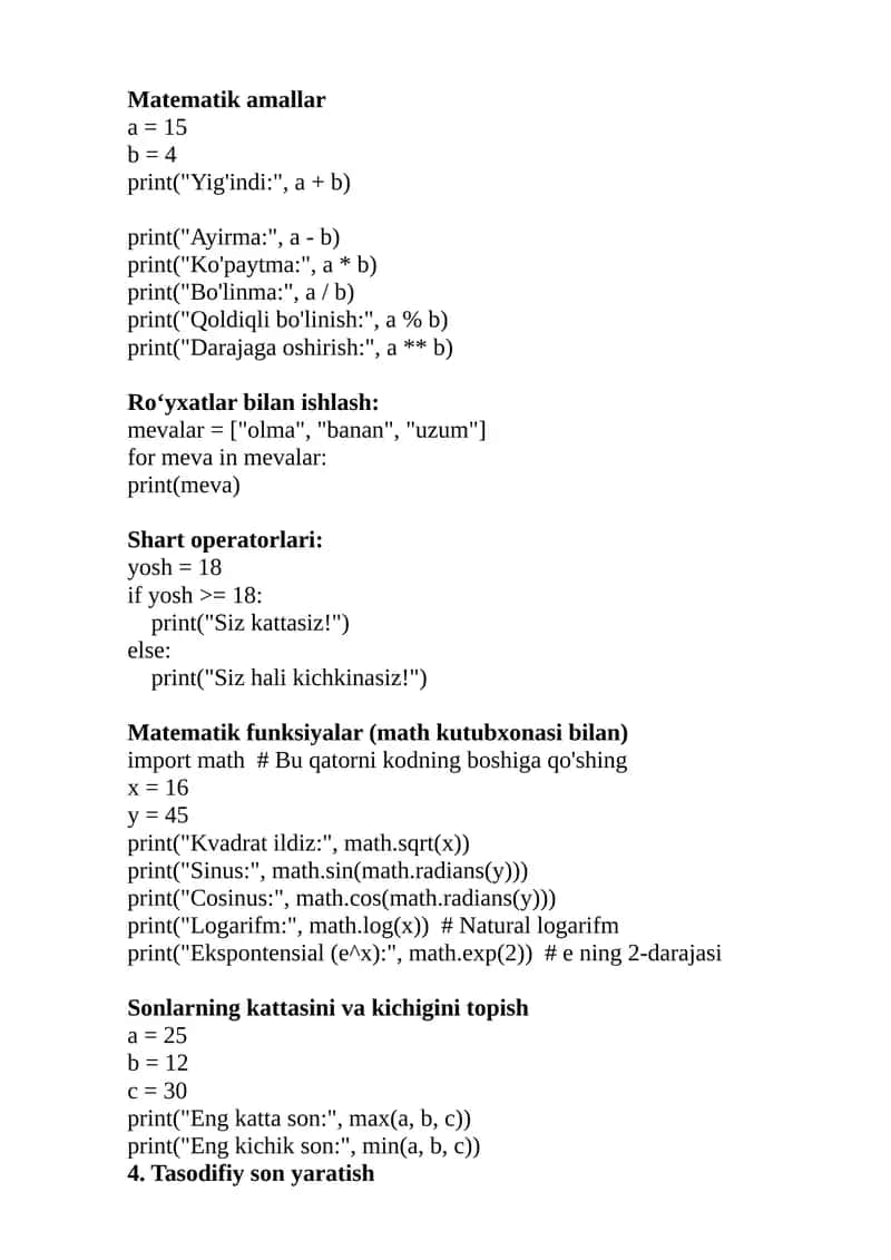 Matematik funksiyalar