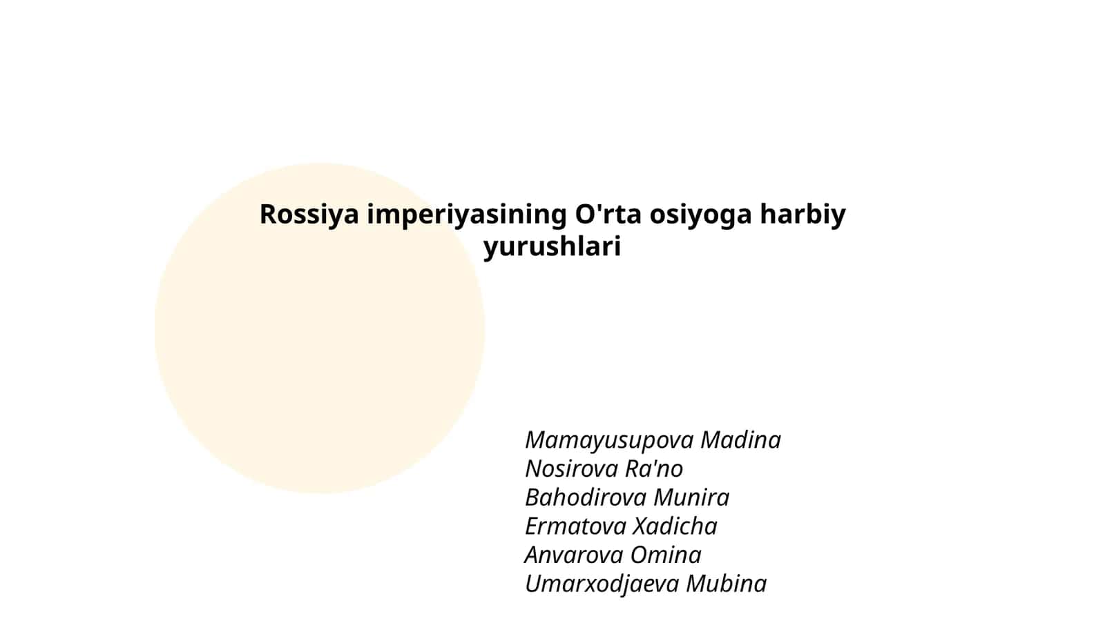 Rossiya imperiyasining O'rta osiyoga harbiy yurushlari
