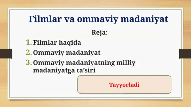 Filmlar va ommaviy madaniyat