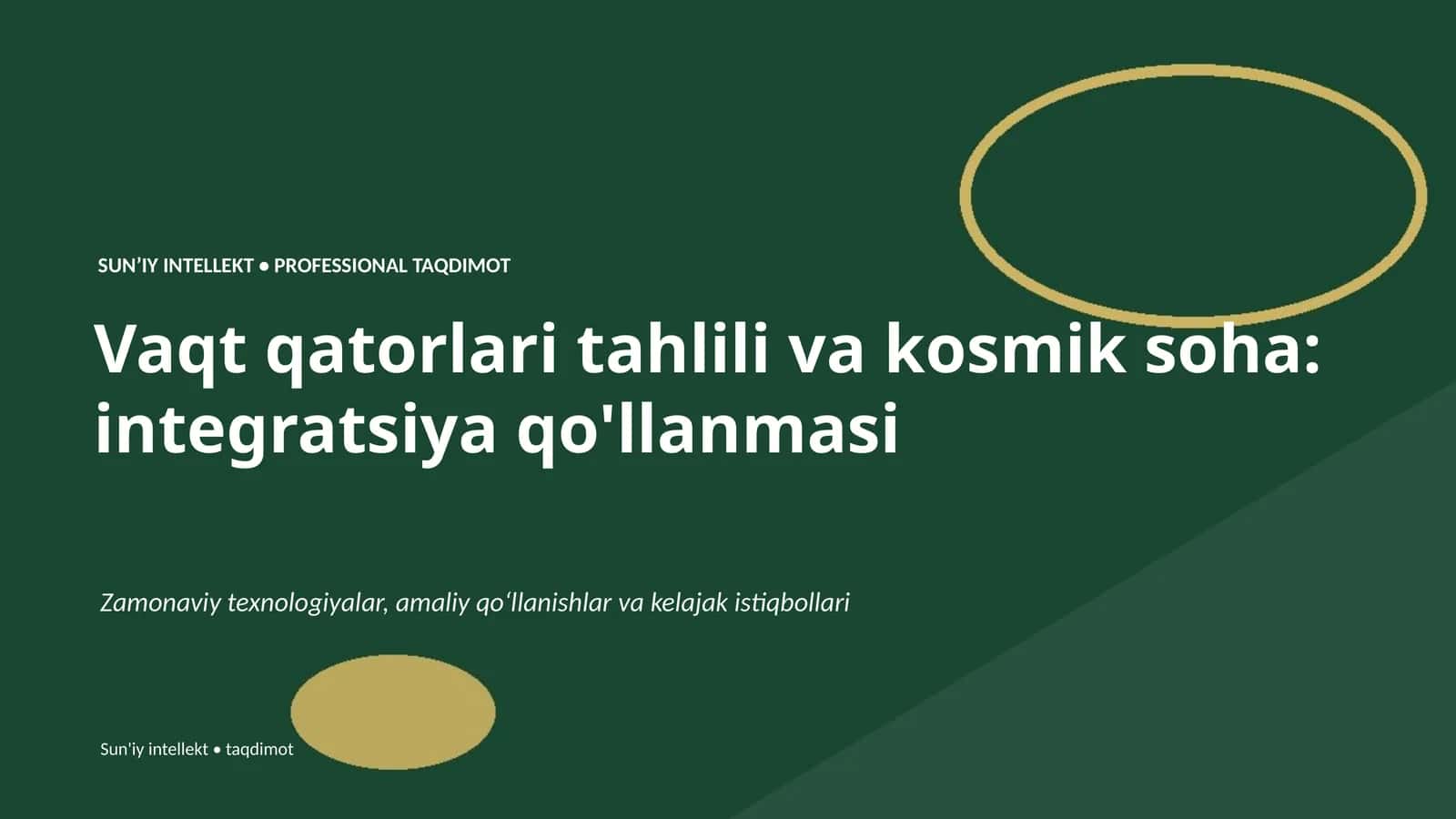 Vaqt qatorlari tahlili va kosmik soha: integratsiya qo'llanmasi