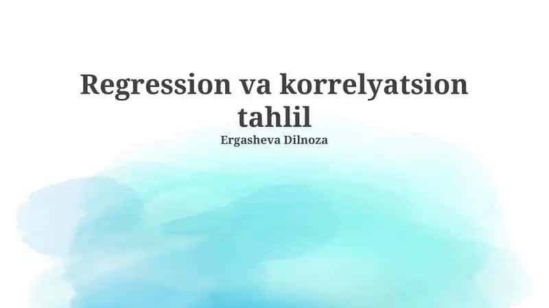 Regression va korrelyatsion tahlil