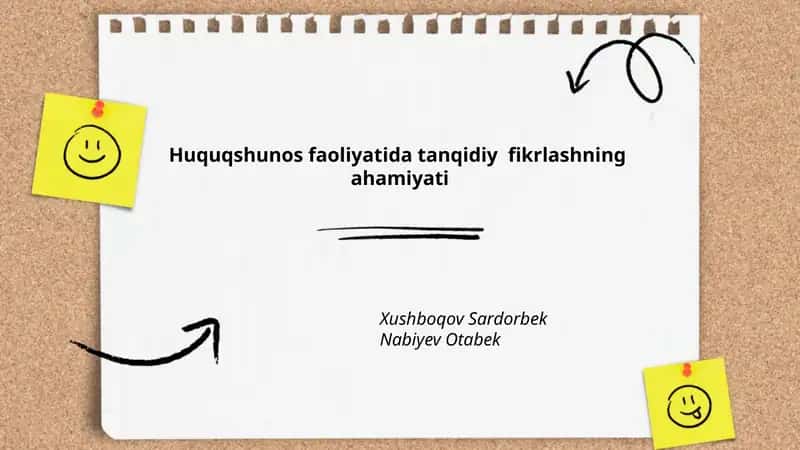 Huquqshunos faoliyatida tanqidiy fikrlashning ahamiyati