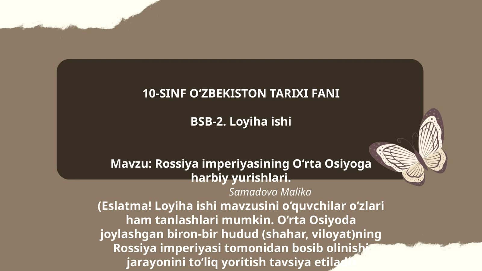 BSB-2. Loyiha ishi