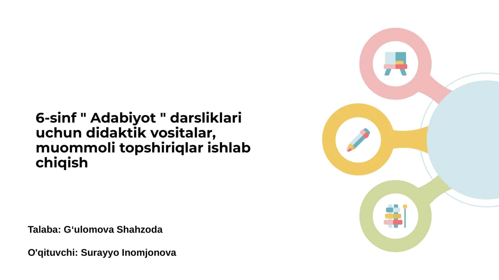 6-sinf Adabiyot darsliklari uchun didaktik vositalar