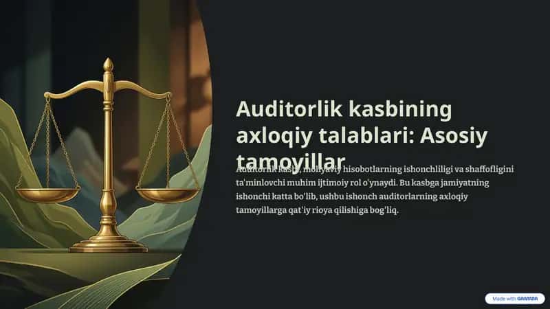 Auditorlik kasbining axloqiy talablari: Asosiy tamoyillar