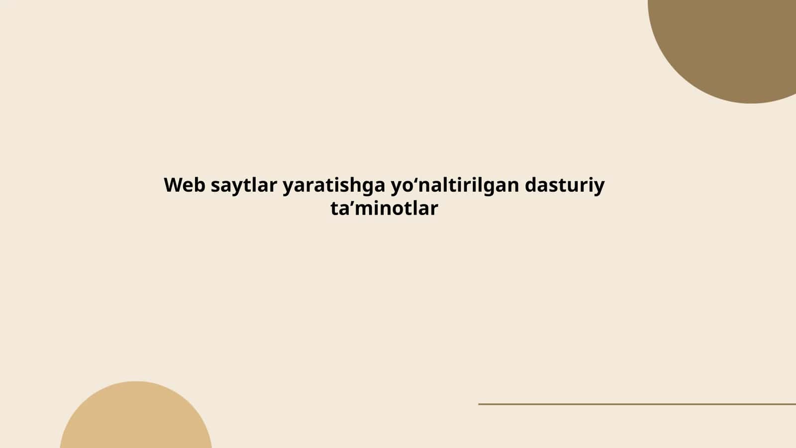 Web saytlar yaratishga yoʻnaltirilgan dasturiy taʼminotlar