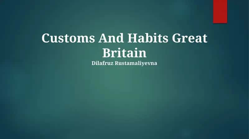 Odatlar va Odamda Odob-axloq: Britaniya misollari