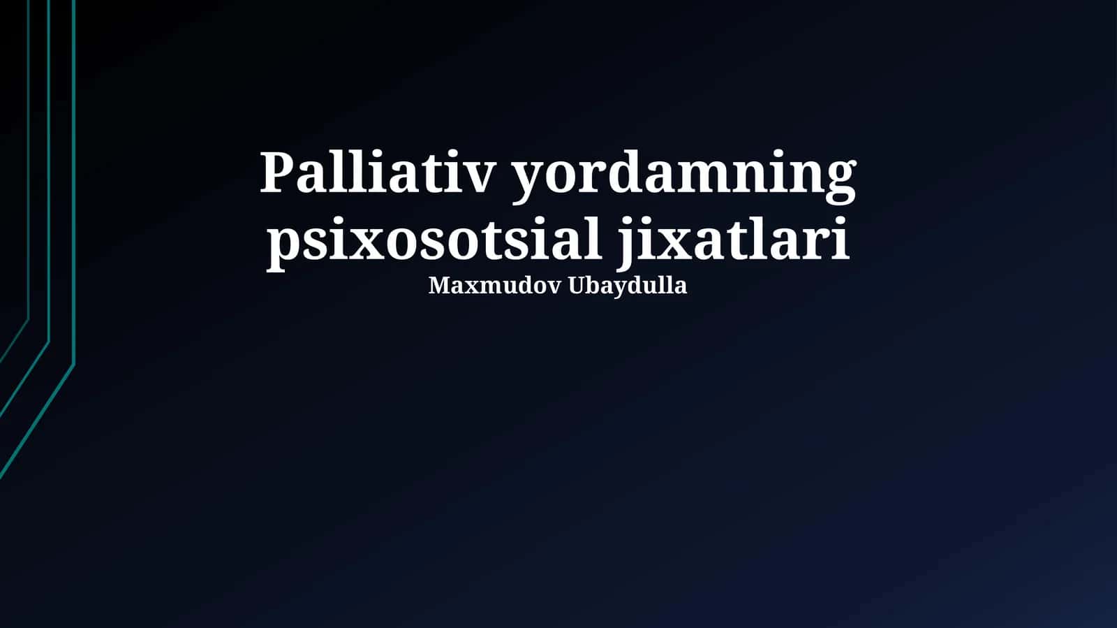 Palliativ yordamning psixosotsial jixatlari