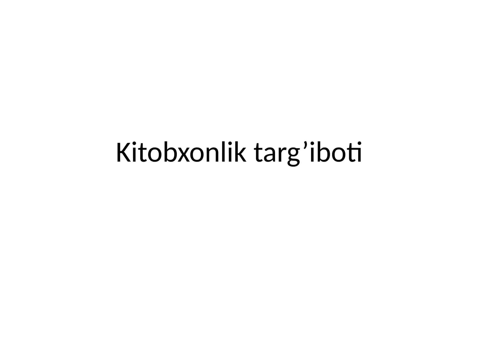 Kitobxonlik targ'iboti