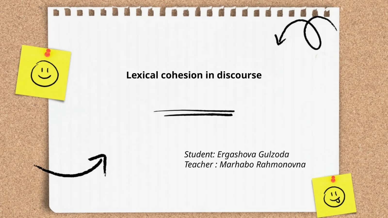 Lexical cohesion in discourse