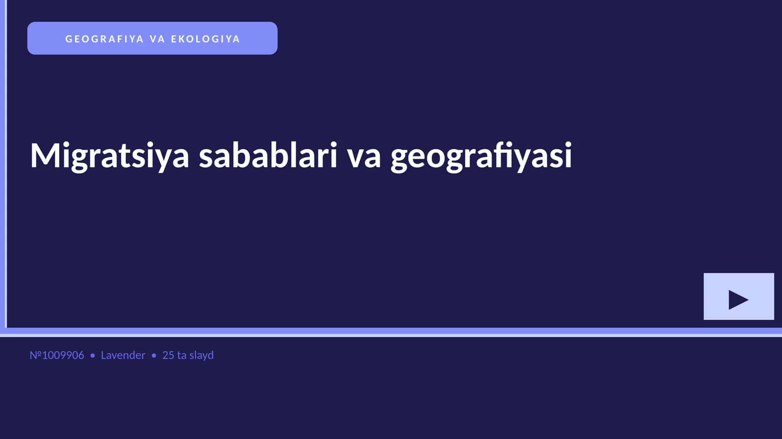 Migratsiya sabablari va geografiyasi