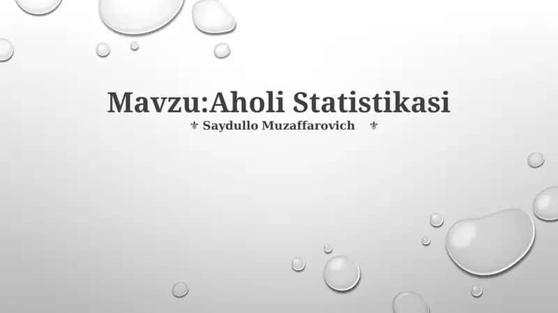 Aholi Statistikasi