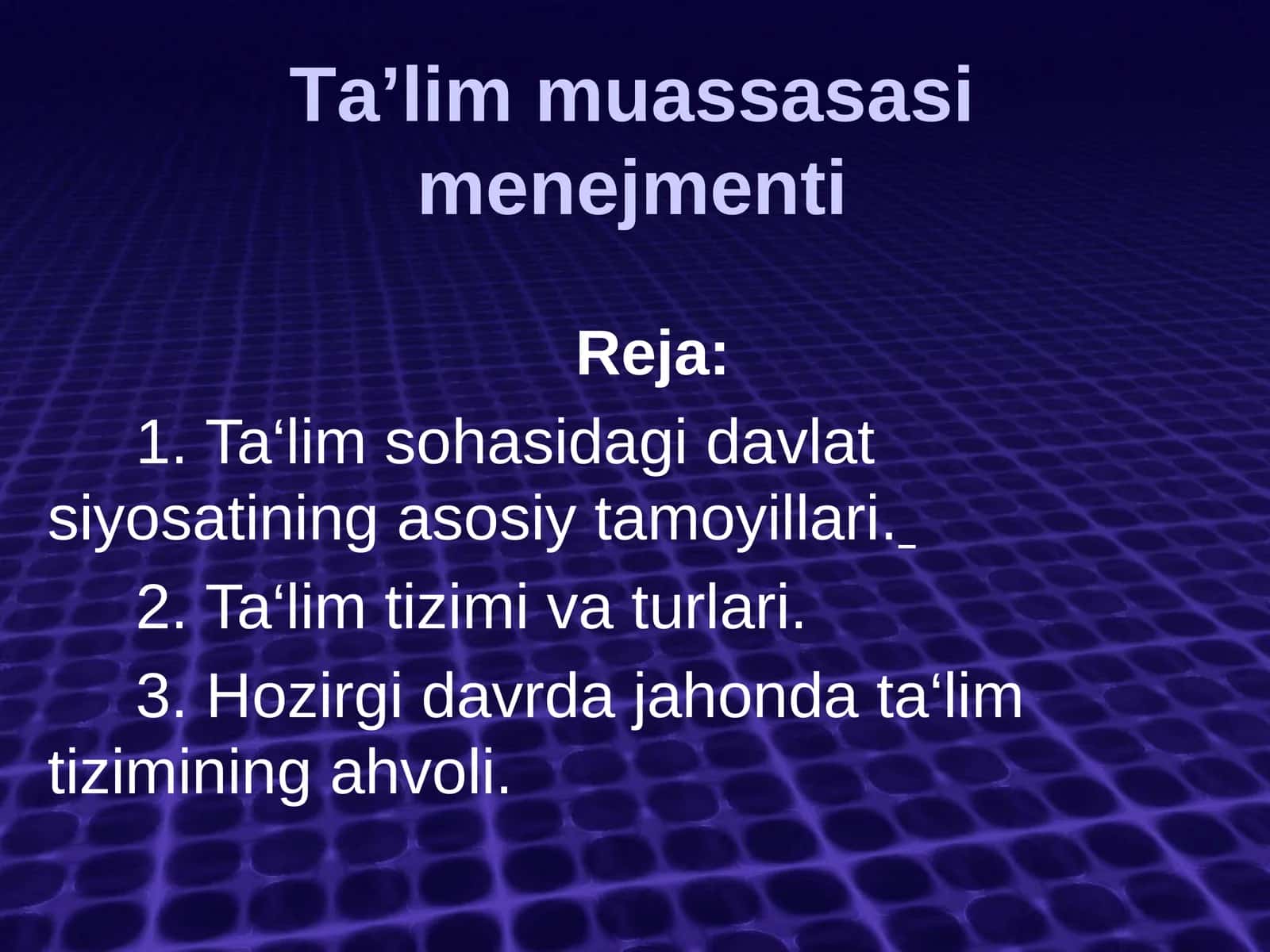 Tа’lim muаssаsаsi mеnеjmеnti
