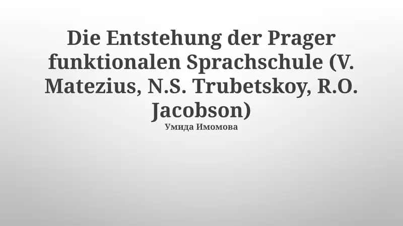 Kernprinzipien des Funktionalismus in der Prager Schule