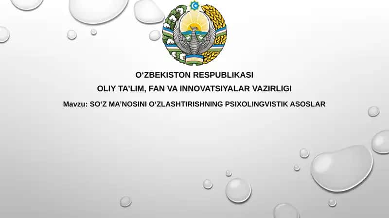 SO‘Z MA’NOSINI O‘ZLASHTIRISHNING PSIXOLINGVISTIKASOSLAR
