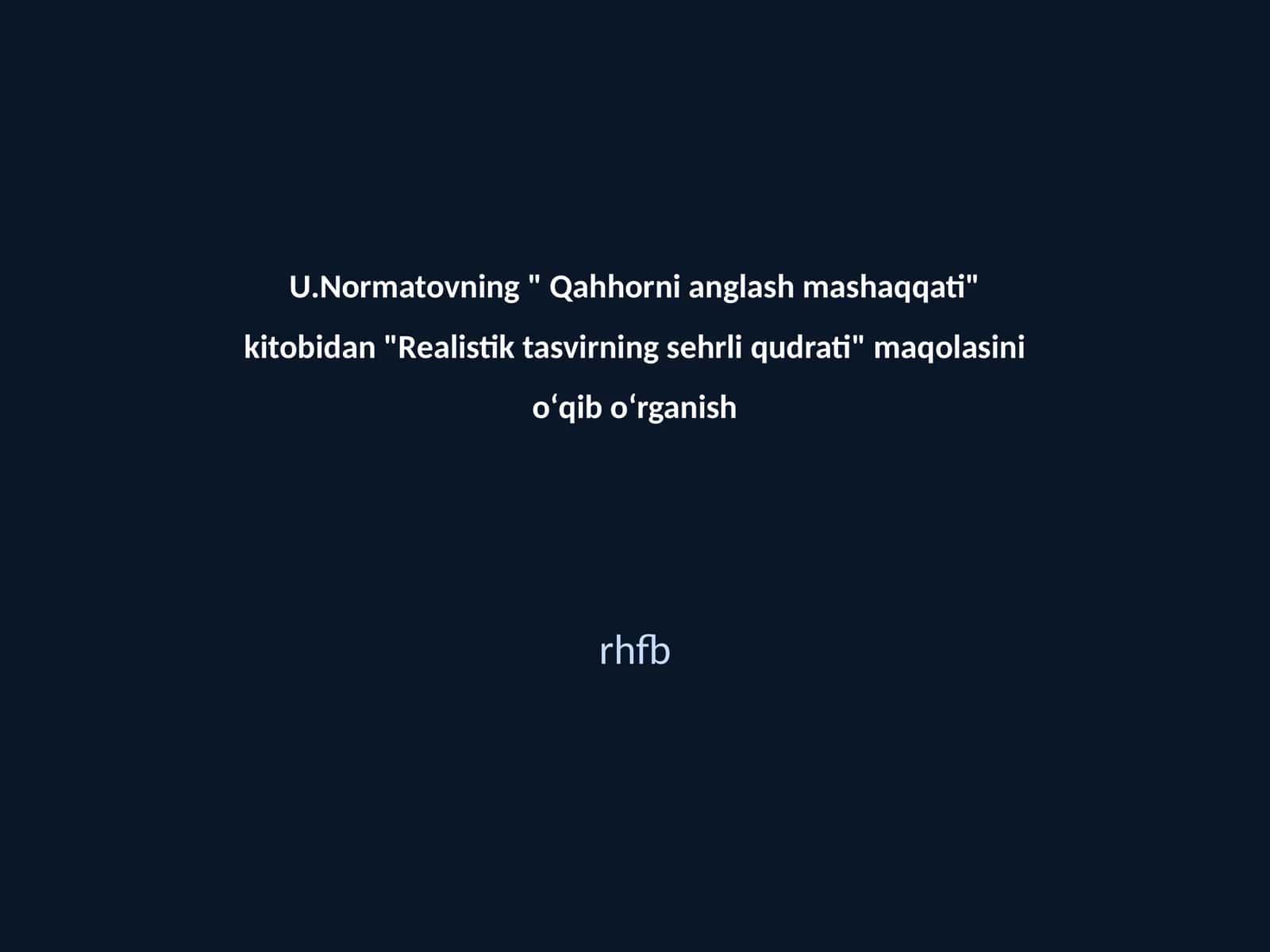Qahhorni anglash mashaqqati