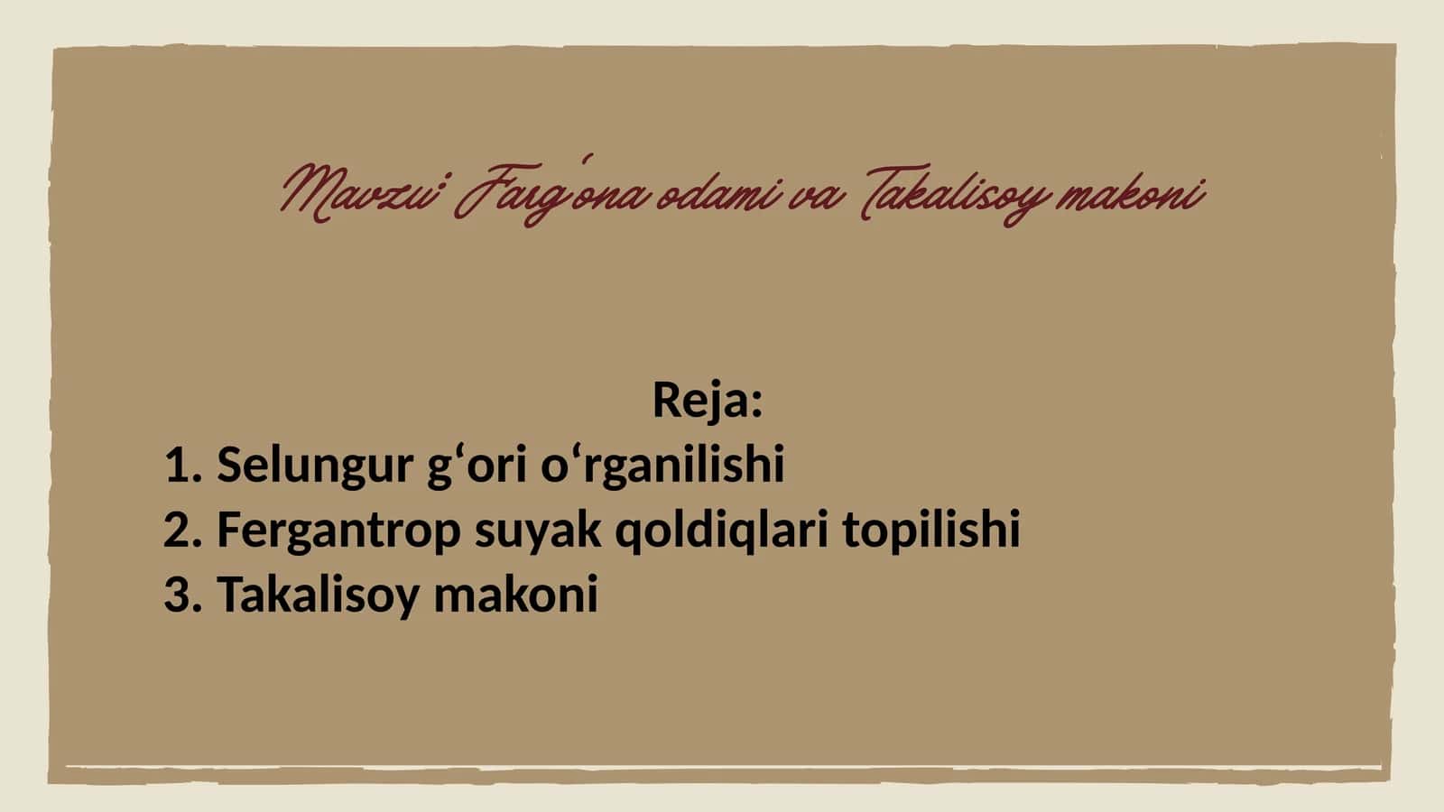 Farg'ona odami va Takalisoy makoni