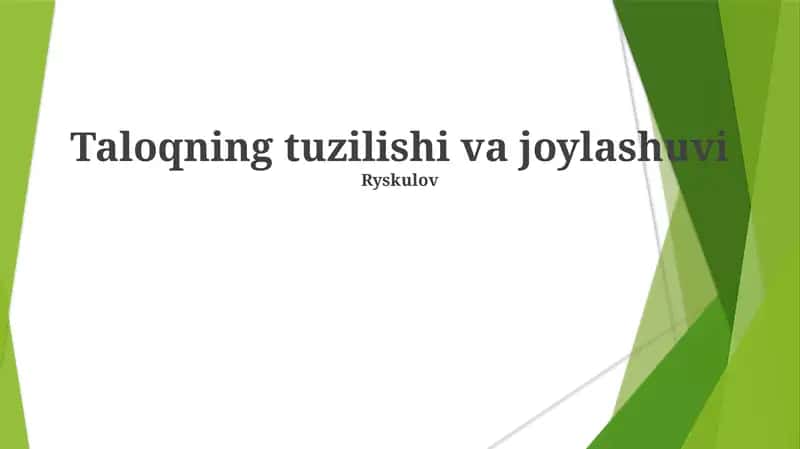 Taloqning tuzilishi va joylashuvi