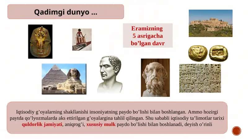 Qadimgi Dunyo Iqtisodiy Qarashlari