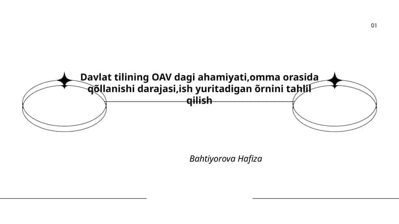 Davlat tilining OAV dagi ahamiyati,omma orasida qõllanishi darajasi,ish yuritadigan õrnini tahlil qilish