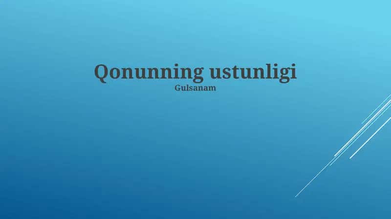 O'zbekistondagi qonun ustuvorligi holati