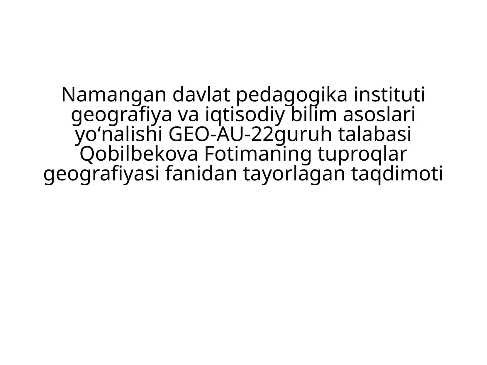 Tuproqlar geografiyasi
