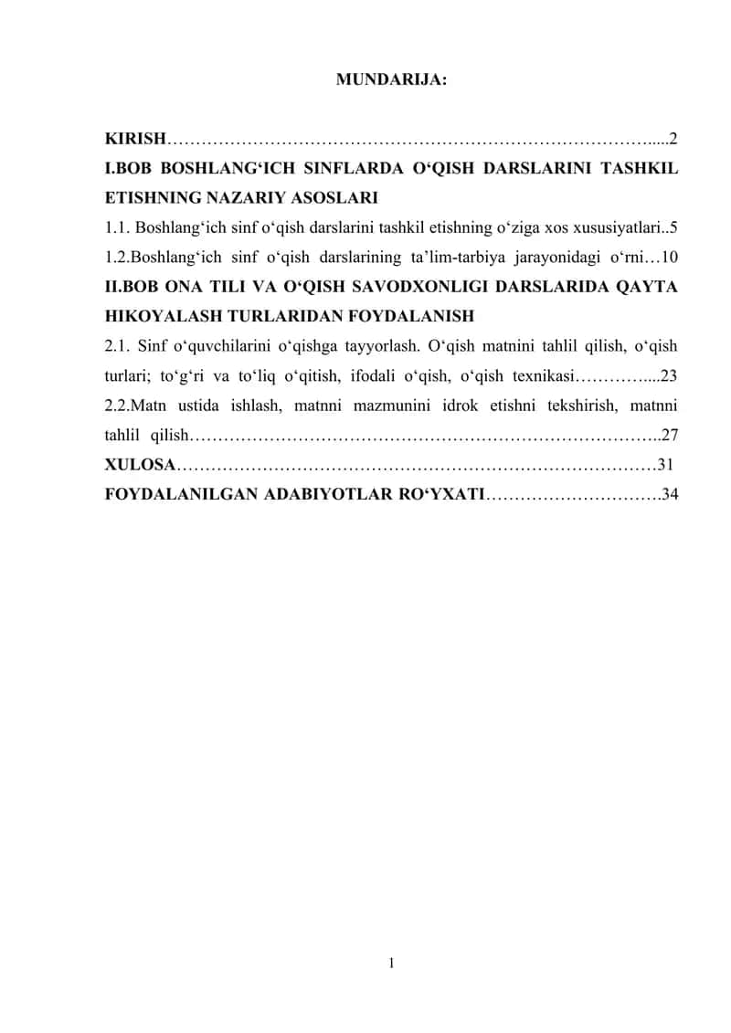 O‘qish savodxonligi darslarida qayta hikoyalash-ning turli shakllaridan samarali foydalanish