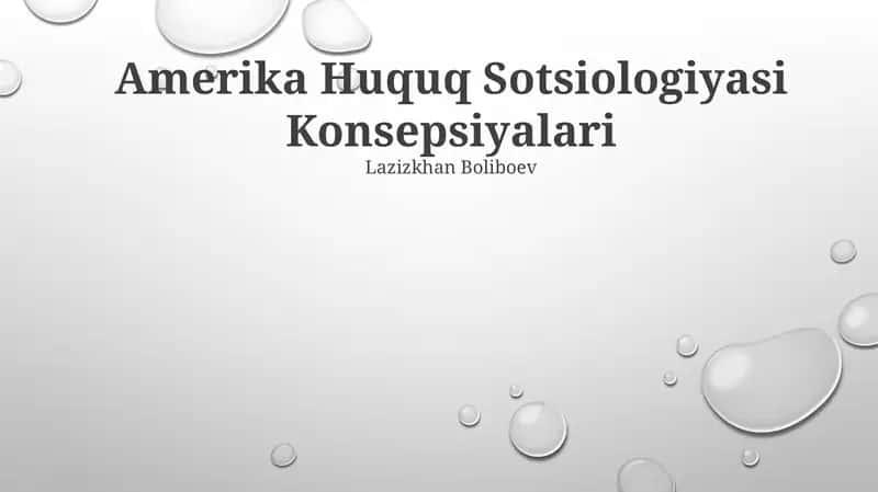 Amerika Huquq Sotsiologiyasi Konsepsiyalari