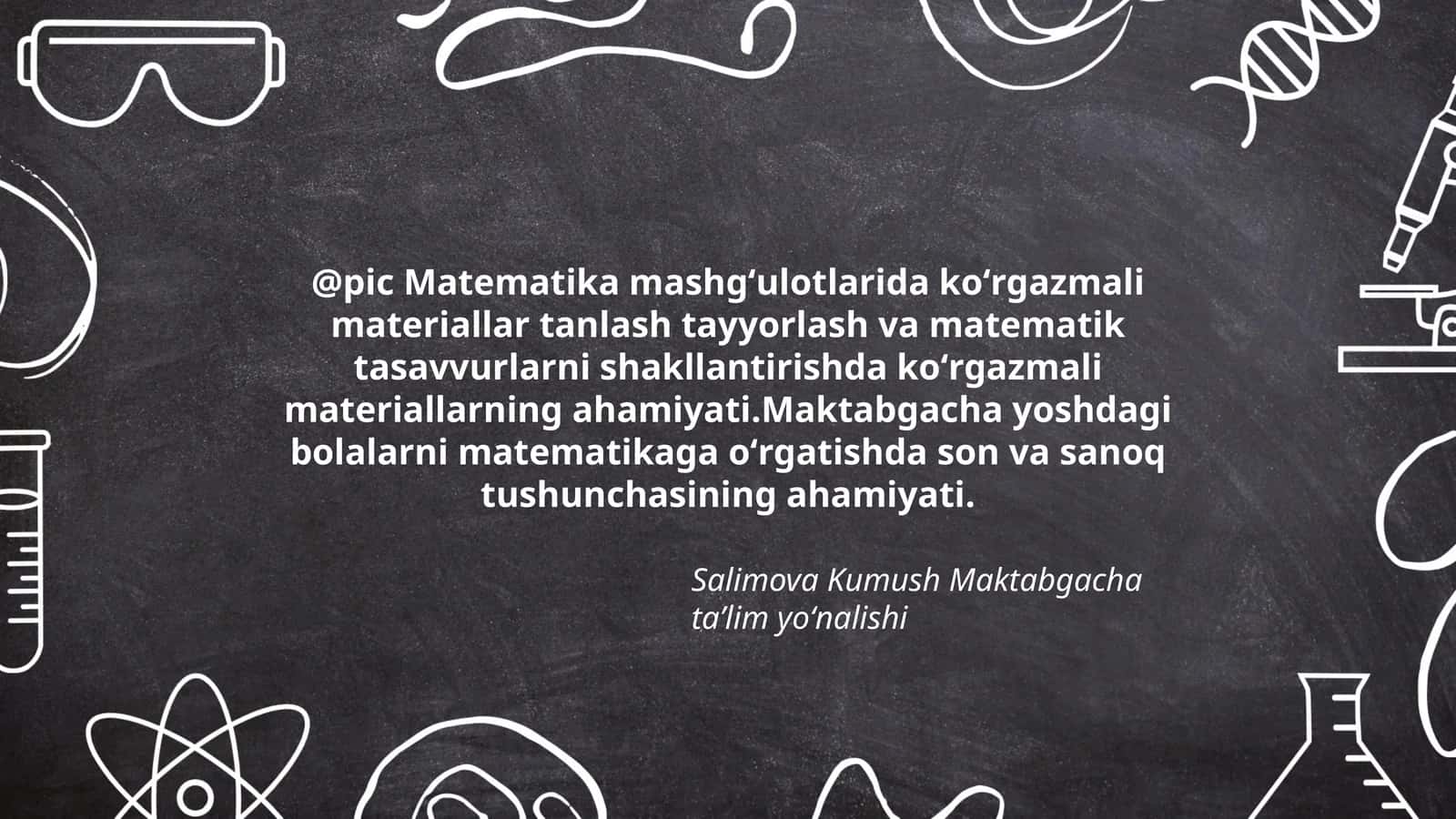 Matematika mashgʻulotlarida koʻrgazmali materiallar