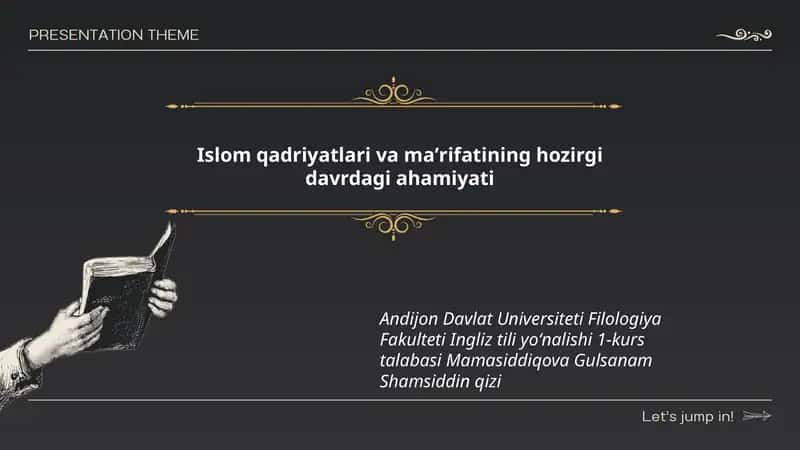 Islom qadriyatlari va maʼrifatining hozirgi davrdagi ahamiyati