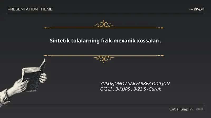 Sintetik Tolalarning Fizik-Mexanik Xossalari