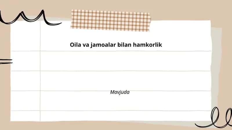 Oila va jamoalar bilan hamkorlik