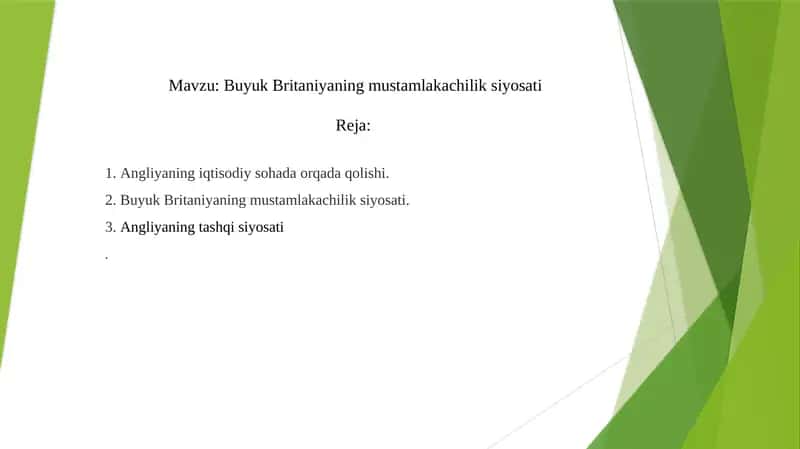 Buyuk Britaniyaning mustamlakachilik siyosati