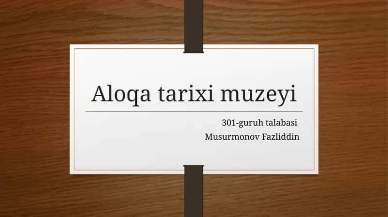 Aloqa tarixi muzeyi