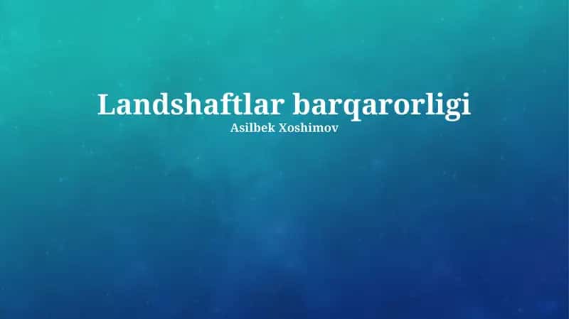 Landshaftlar barqarorligi