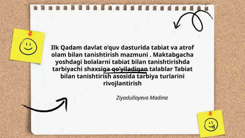 Ilk Qadam davlat o’quv dasturi
