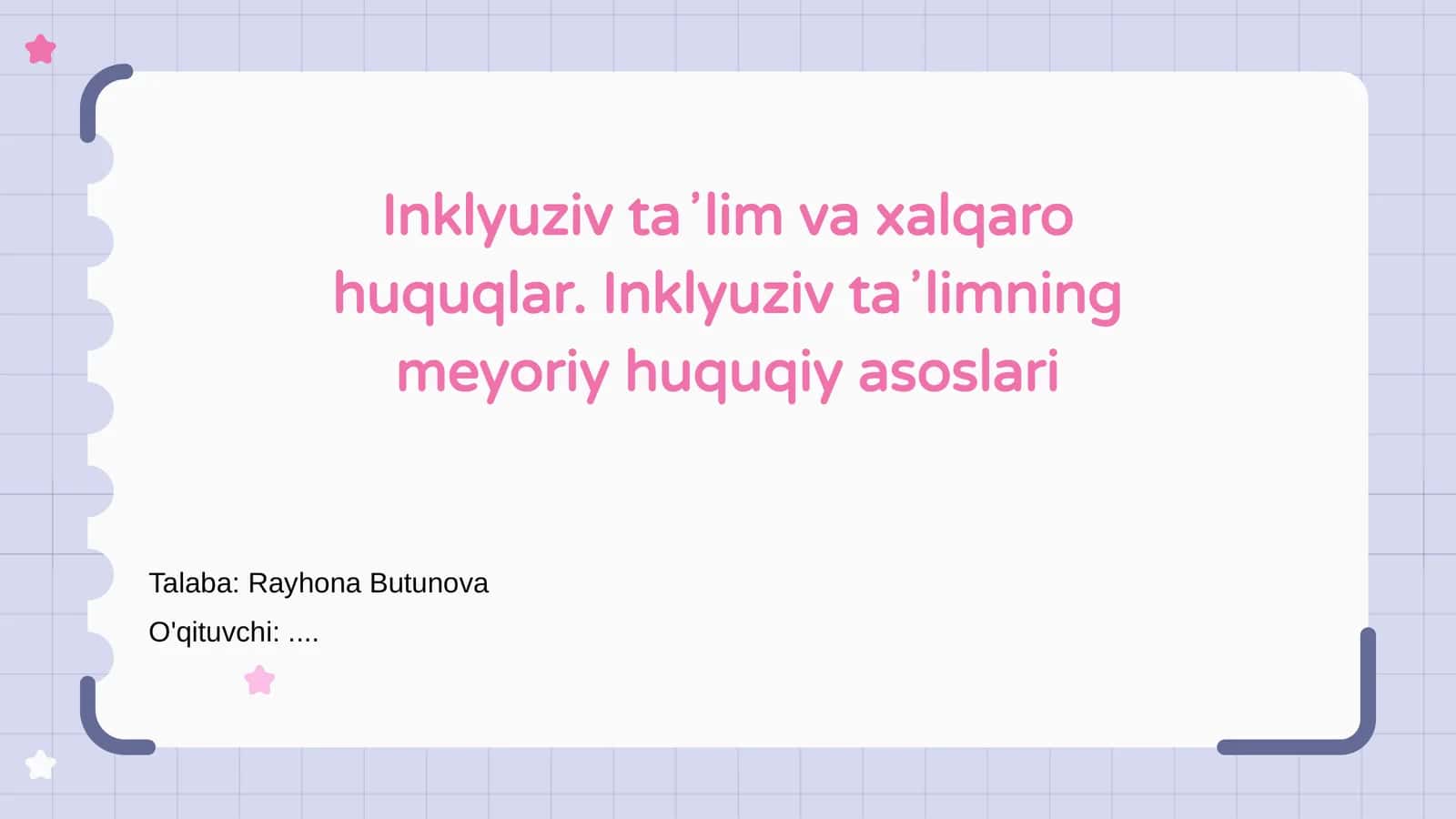 Inklyuziv taʼlim va xalqaro huquqlar