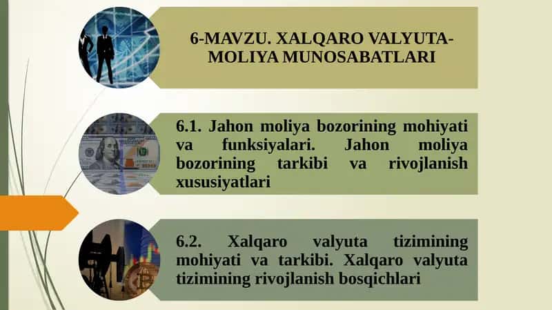 Jahon moliya bozorining mohiyati va funksiyalari