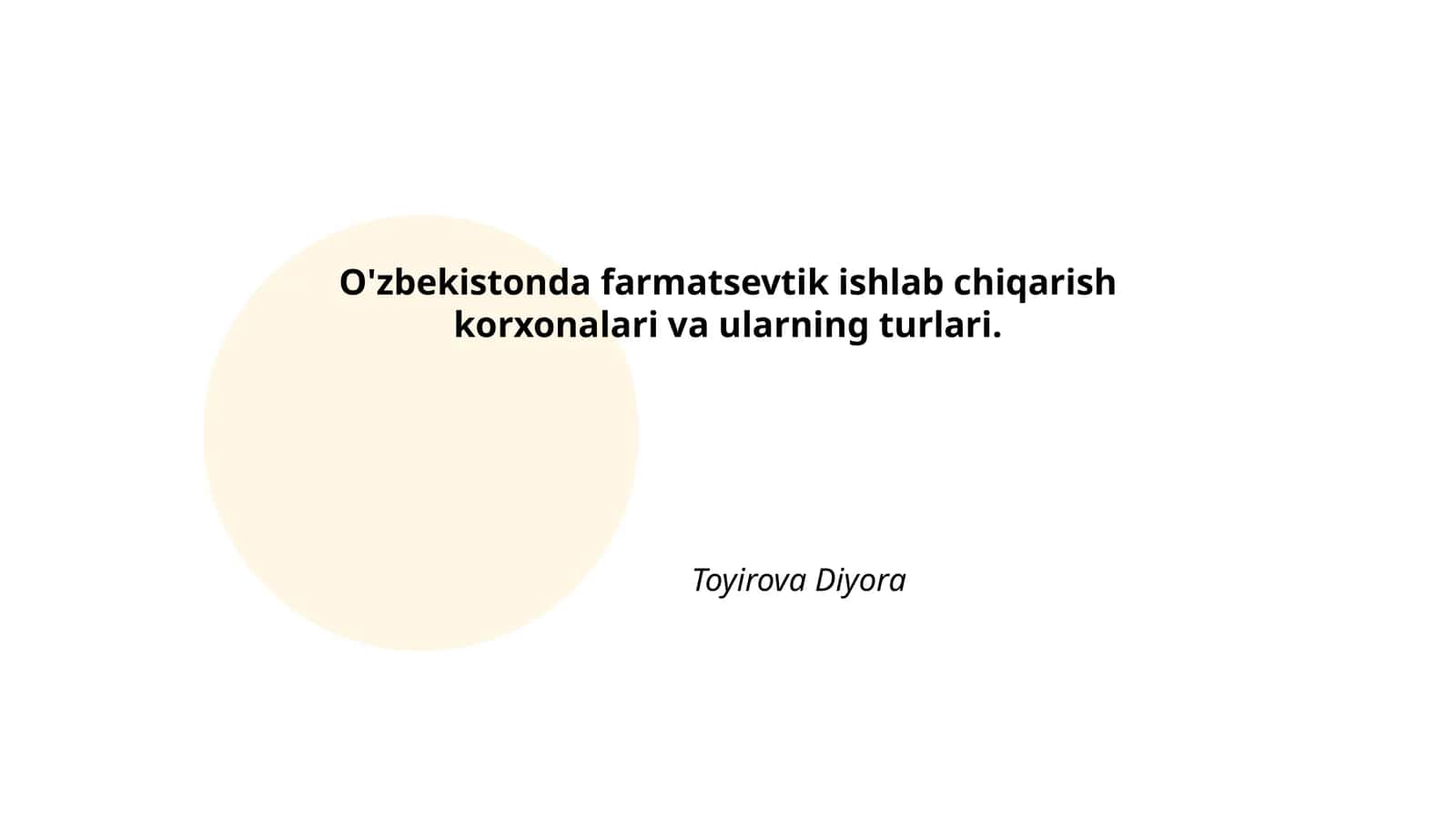 O'zbekistonda farmatsevtik ishlab chiqarish korxonalari va ularning turlari