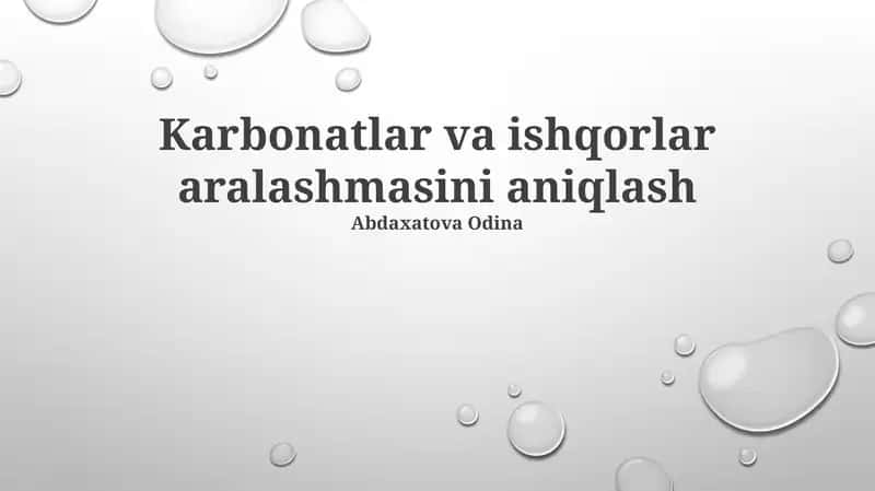Karbonatlar va ishqorlar aralashmasini aniqlash
